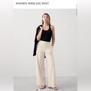 Banana Republic Hayden Wide-Leg Pants Ivory NWT Size 4